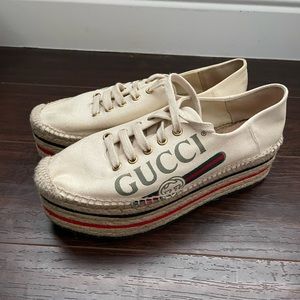 Gucci Cloth platform espadrilles 37.5EU